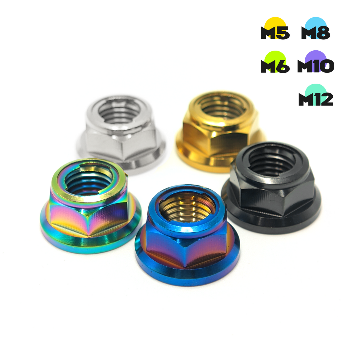 Hex Flange Lock Nuts M5 M6 M8 M10 M12, TC4/Grade 5 Titanium Alloy for Bolt