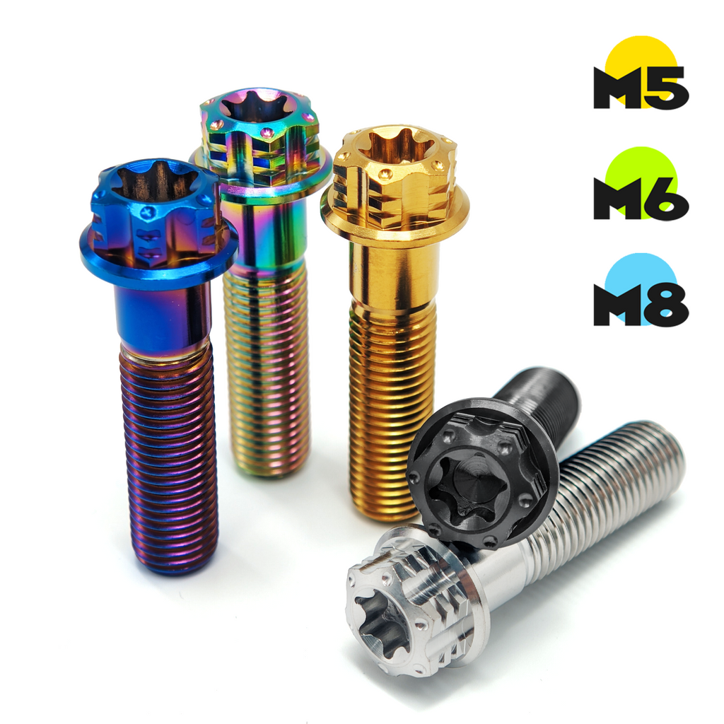 M5 M6 M8 x 15 20 25 30 35 40 45 50 55mm Flanged Hex Head Bolts, TC4/Gr5 Titanium Alloy Screws Strenth 10.9