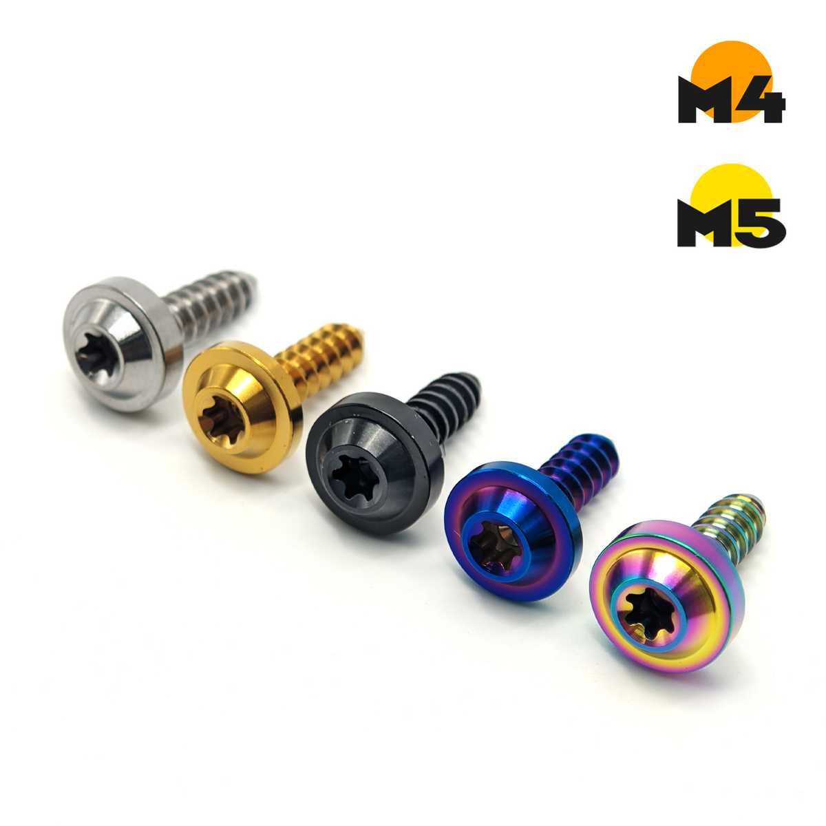 Titanium Bolt M4 x12 15mm M5 x 15 18mm Self-Tapping Torx Head Screws for Bike Motorcycle Car Boat Ti Fasteners Main image