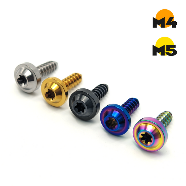 Titanium Bolt M4 x12 15mm M5 x 15 18mm Self-Tapping Torx Head Screws for Bike Motorcycle Car Boat Ti Fasteners