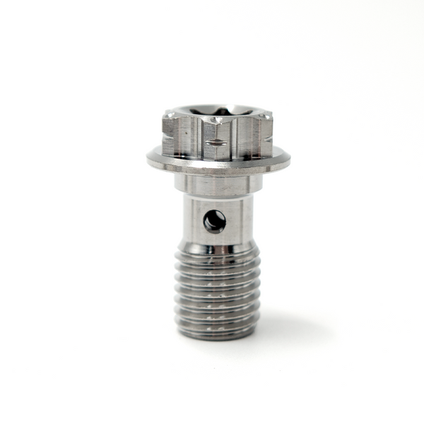 M10 Metric Banjo Bolt for Brake Line Adapter Fitting for Master Cylinder Caliper Clutch System TC4 Grade 5 Titanium Screws