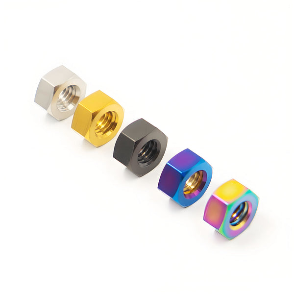 TC4 Titanium Alloy Hex Nut M4 M5 M6 M8 for Bike Motorcycle Car Boat Accessory Parts