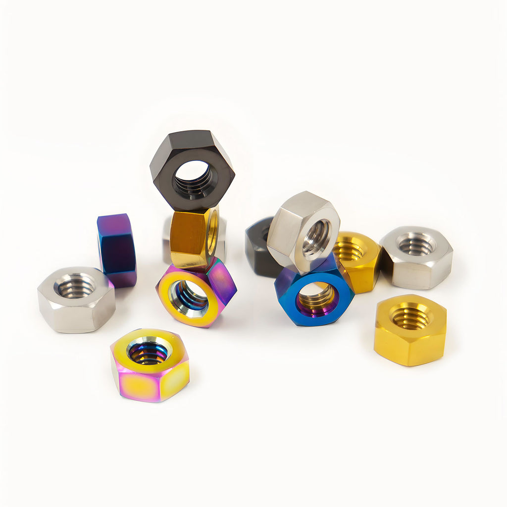 TC4 Titanium Alloy Hex Nut M4 M5 M6 M8 for Bike Motorcycle Car Boat Accessory Parts
