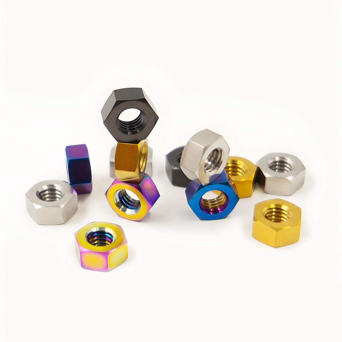 TC4 Titanium Alloy Hex Nut M4 M5 M6 M8 for Bike Motorcycle Car Boat Accessory Parts