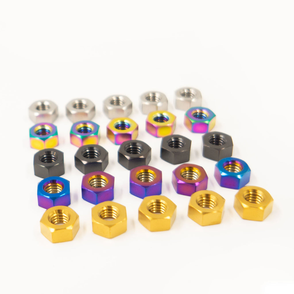 TC4 Titanium Alloy Hex Nut M4 M5 M6 M8 for Bike Motorcycle Car Boat Accessory Parts