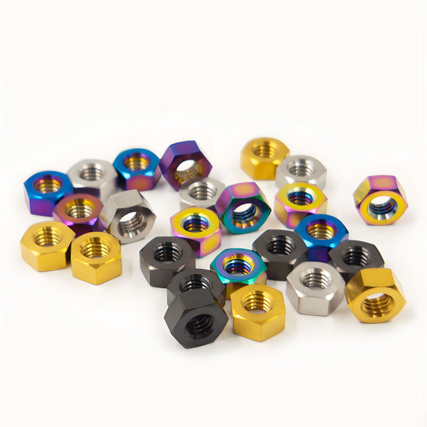 TC4 Titanium Alloy Hex Nut M4 M5 M6 M8 for Bike Motorcycle Car Boat Accessory Parts