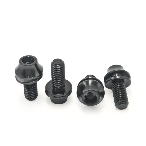 4Pcs M5x12mm Titanium Bolts with Washer for MTB Bike Bottle Cage Screw Titanium Bicyce Hardware