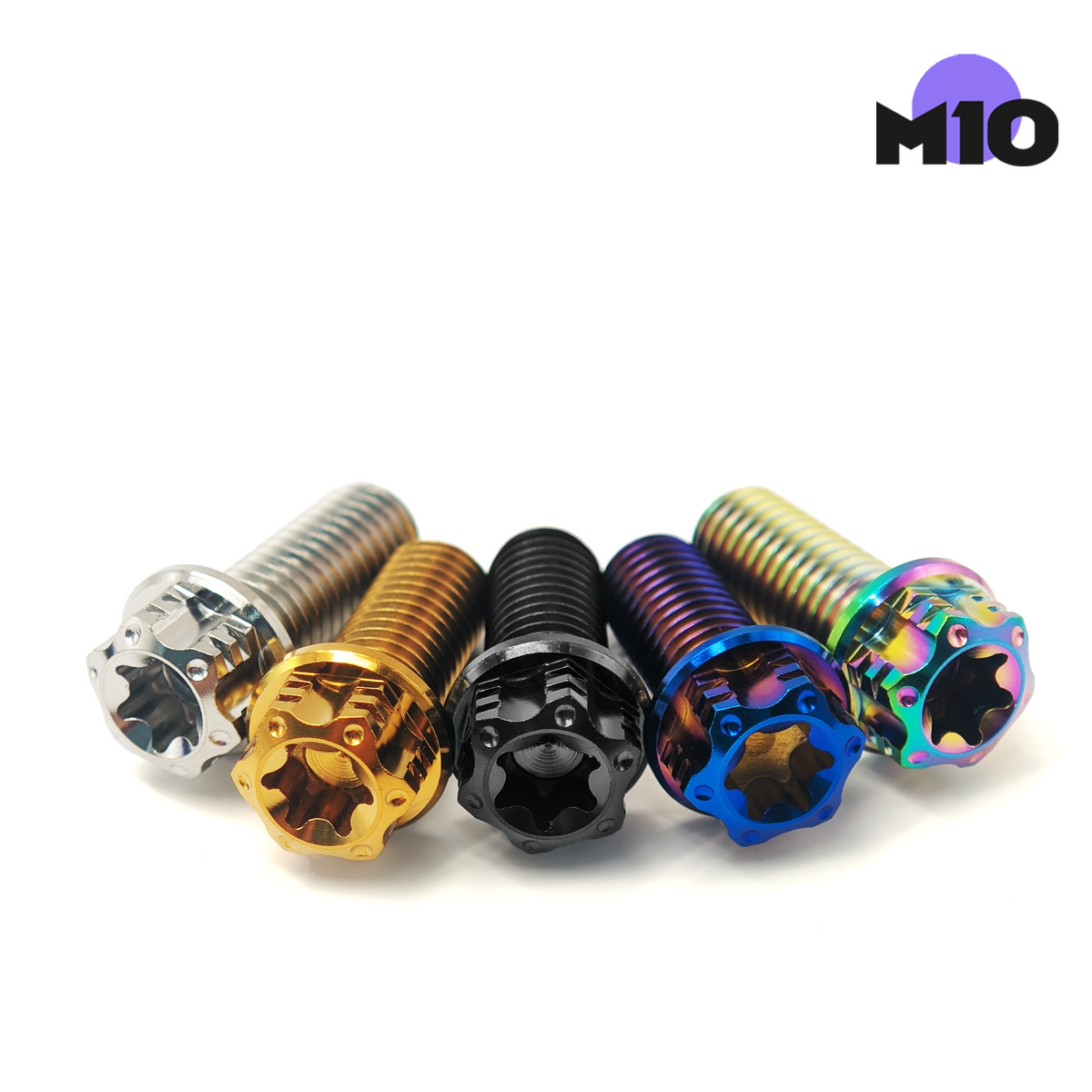 M10x10~90mm Titanium Bolts Pitch 1.25/1.5mm Hexagon Head Flanged Screws for Motorcycle Accessory Parts Main image