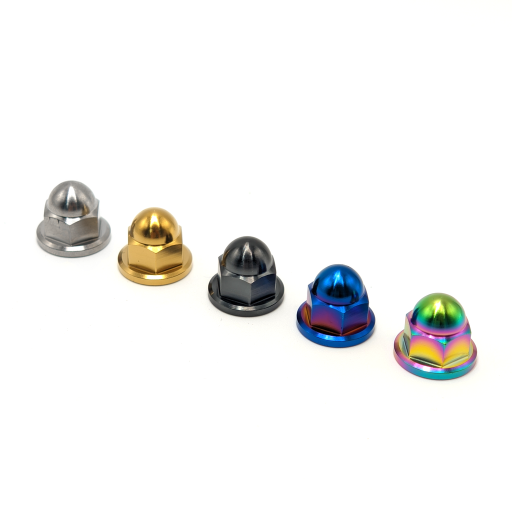 Titanium Nut M6 Pitch 1.0mm M8/M10 Pitch 1.25mm Dome Head Flange Locking Nuts for Bicycle Motorcycle Car