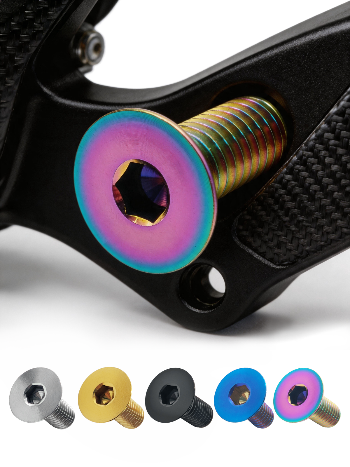 Bike Stem Countersunk Screw M6 x 25 30 35 40mm Titanium Alloy Flat Head Headset Cap Bolt Bike Headset Stem Top Cap Fixing Bolts