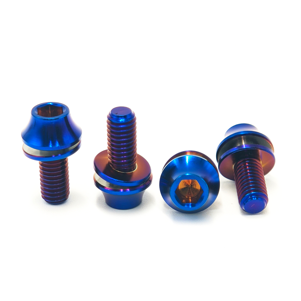 4Pcs M5x12mm Titanium Bolts with Washer for MTB Bike Bottle Cage Screw Titanium Bicyce Hardware
