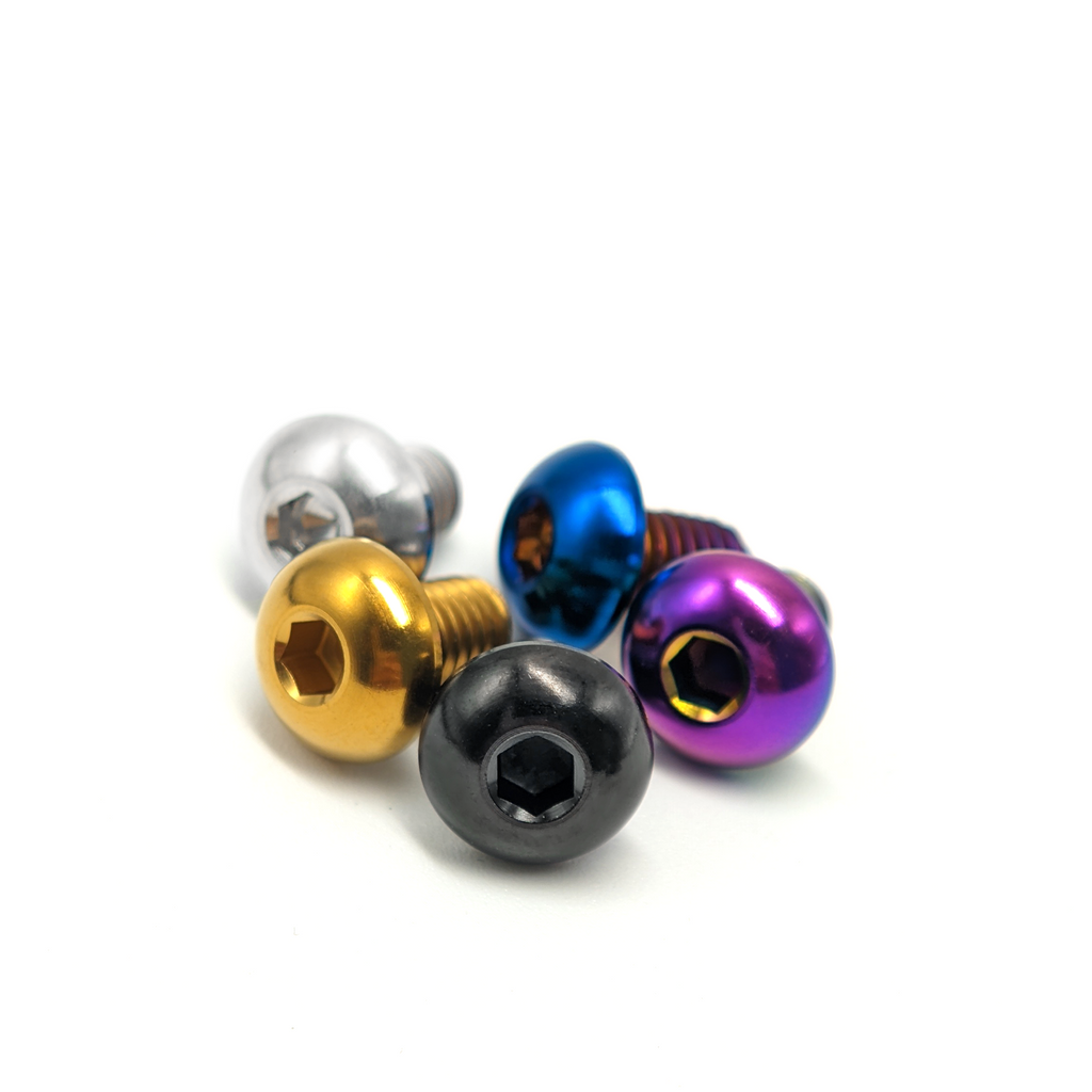 TC4 Titanium Bolts Bicycle Water Bottle Cage M5x8 10 12mm Button Head Allen Key Bolt Disc Brake Cycle Rotor Screws
