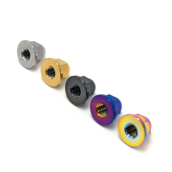 Titanium Nut M6 Pitch 1.0mm M8/M10 Pitch 1.25mm Dome Head Flange Locking Nuts for Bicycle Motorcycle Car