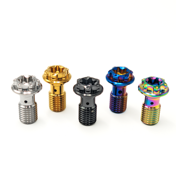 M10 Metric Banjo Bolt for Brake Line Adapter Fitting for Master Cylinder Caliper Clutch System TC4 Grade 5 Titanium Screws