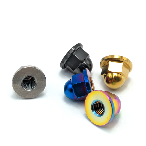 Titanium Nut M6 Pitch 1.0mm M8/M10 Pitch 1.25mm Dome Head Flange Locking Nuts for Bicycle Motorcycle Car