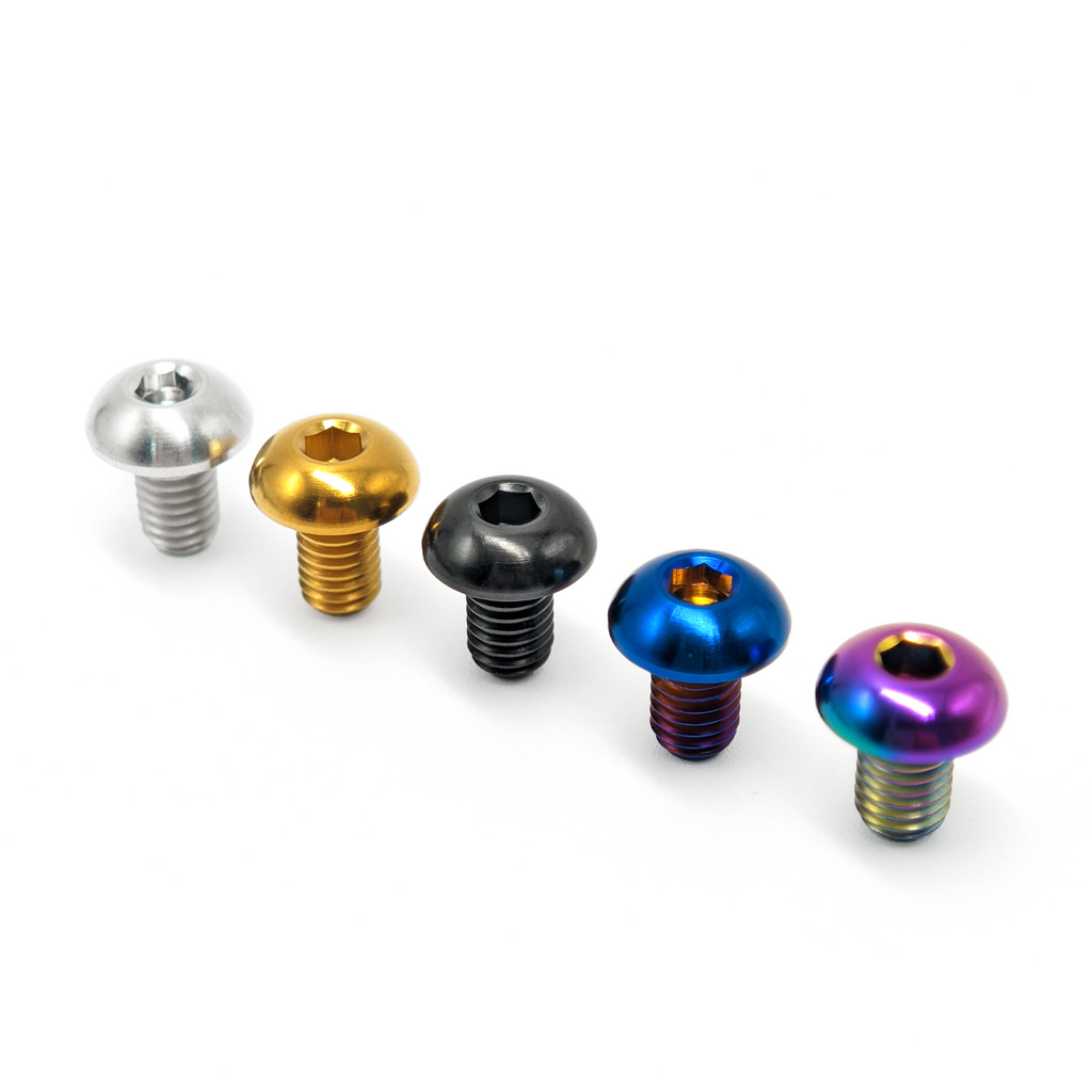 TC4 Titanium Bolts Bicycle Water Bottle Cage M5x8 10 12mm Button Head Allen Key Bolt Disc Brake Cycle Rotor Screws