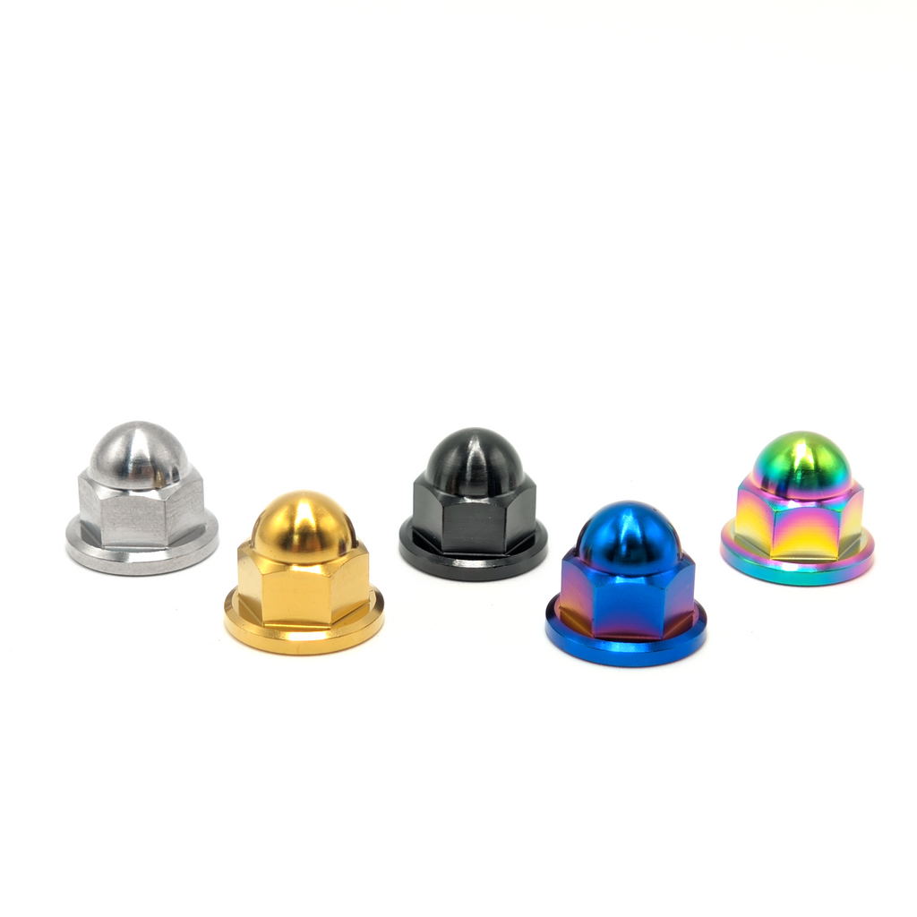 Titanium Nut M6 Pitch 1.0mm M8/M10 Pitch 1.25mm Dome Head Flange Locking Nuts for Bicycle Motorcycle Car