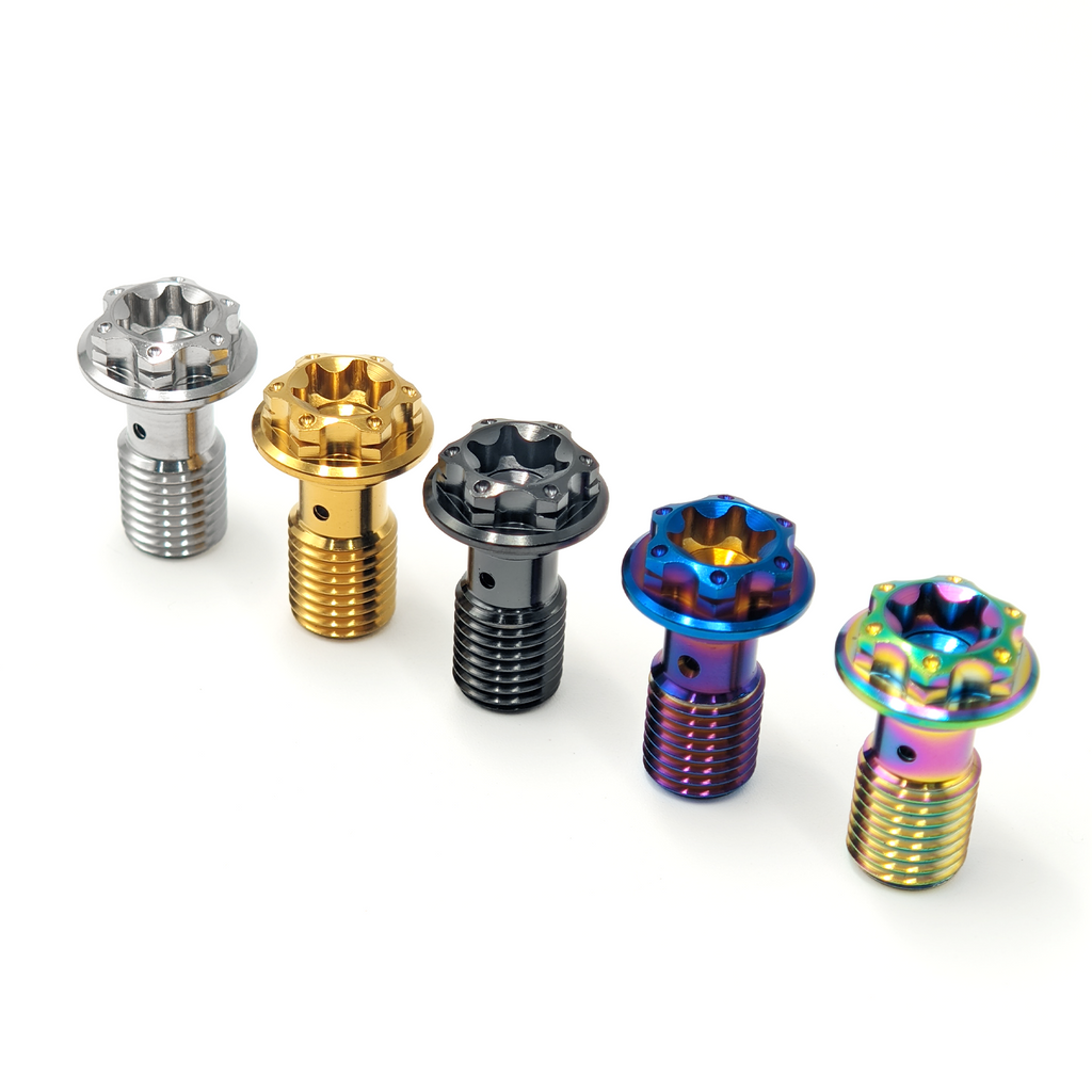 M10 Metric Banjo Bolt for Brake Line Adapter Fitting for Master Cylinder Caliper Clutch System TC4 Grade 5 Titanium Screws