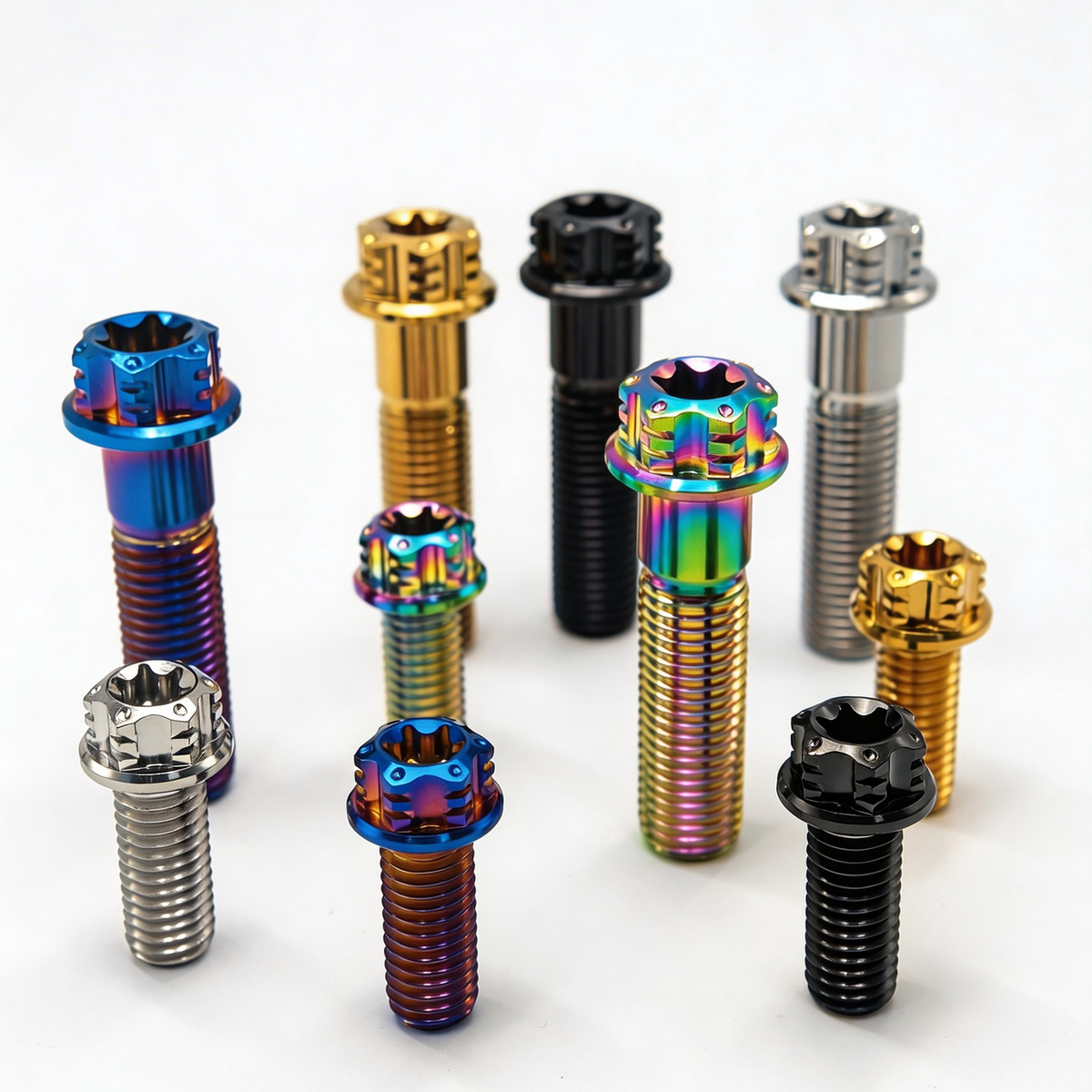 M5 M6 M8 x 15 20 25 30 35 40 45 50 55mm Flanged Hex Head Bolts, TC4/Gr5 Titanium Alloy Screws Strenth 10.9