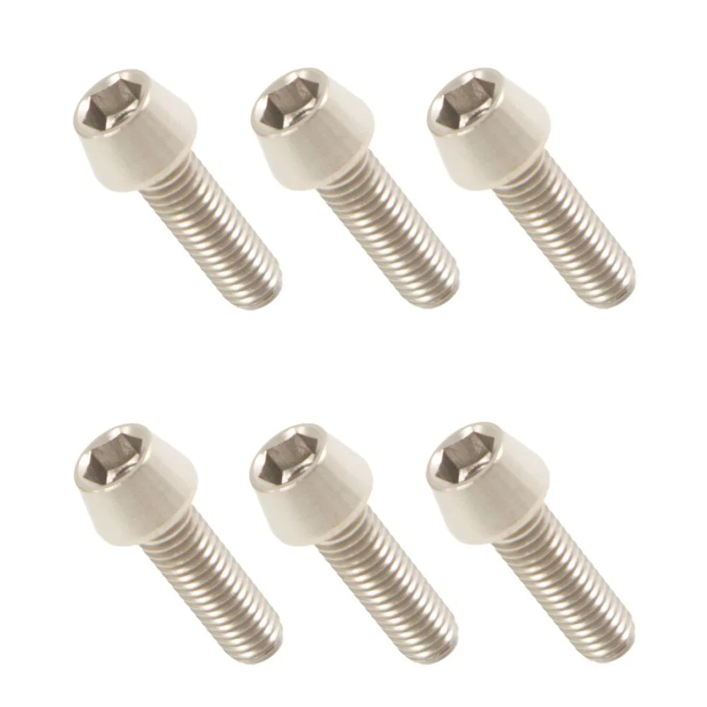 6 Pieces Titanium Bolts Hexagon Socket M5x16 18 20mm Tapered Head Screw for MTB Bike Bicycle Stem Parts