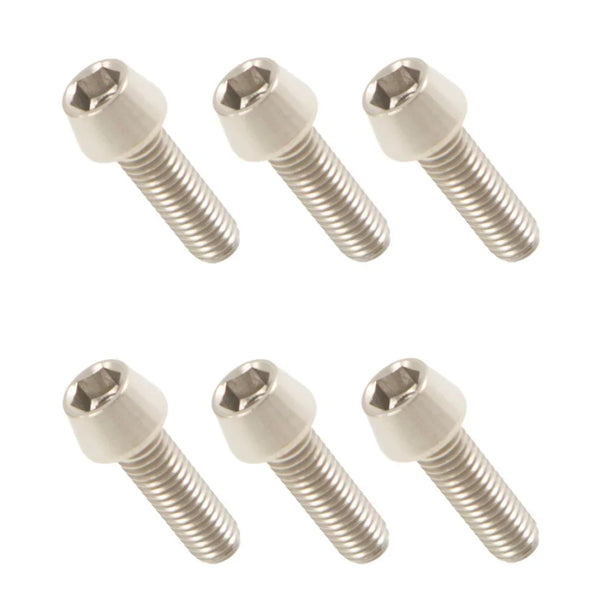 6 Pieces Titanium Bolts Hexagon Socket M5x16 18 20mm Tapered Head Screw for MTB Bike Bicycle Stem Parts
