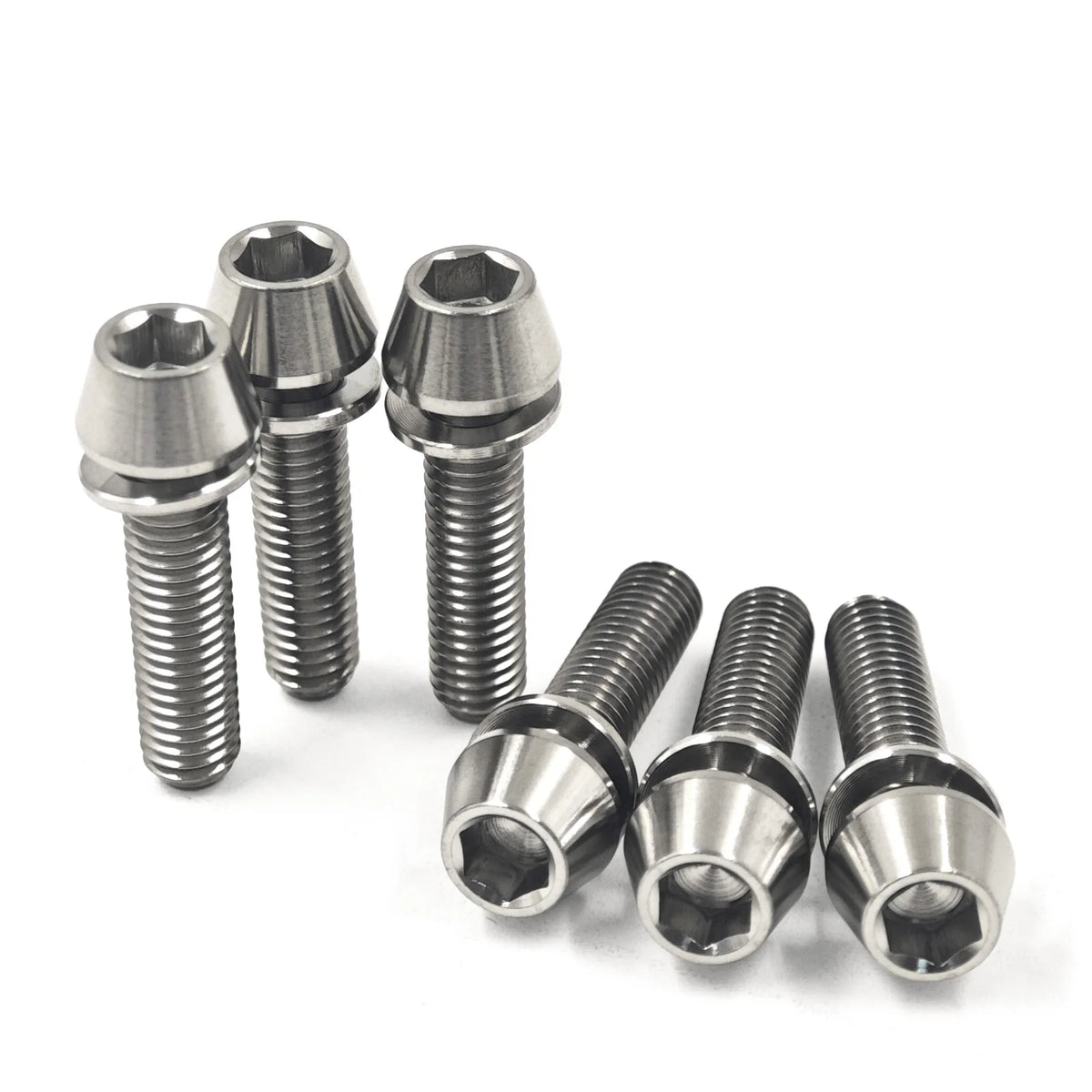 6 Pieces Titanium Bolts Hexagon Socket M5x16 18 20mm Tapered Head Screw for MTB Bike Bicycle Stem Parts