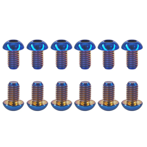 12Pcs Ti Titanium Bolts M5x10 12mm Bicycle Bike Disc Brake Cycle Rotor Screws & Bottle Cage Screw