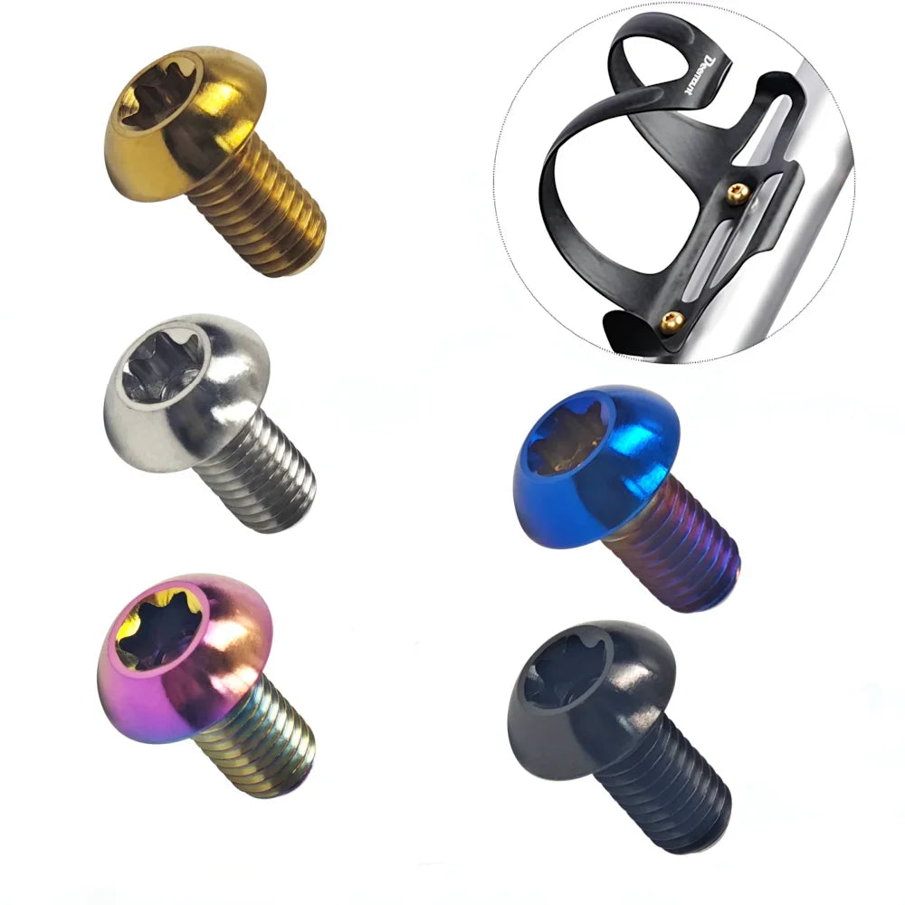 4Pcs M5x12mm Titanium Bolts for MTB Bike Bottle Cage Screw Titanium Bike Hardware