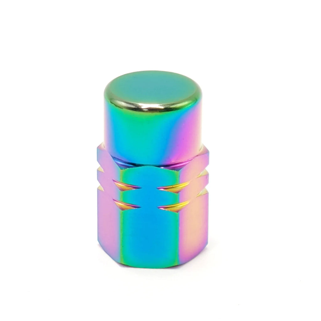 Grade 5 Titanium Car Tire Valve Caps Stem Cover Wheel Rim Nuts Hexagon Screw-On Design  (16 x φ 8.9 mm)