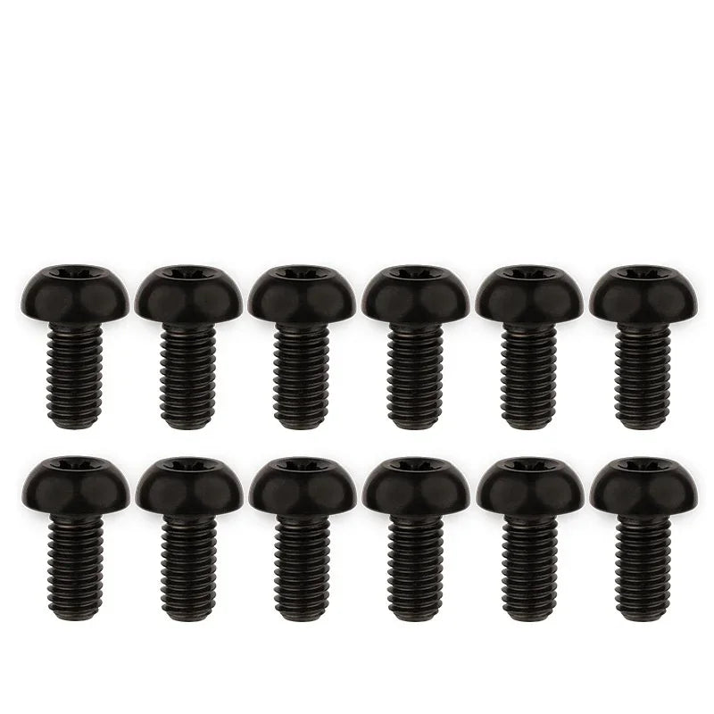 12Pcs Ti Titanium Bolts M5x10 12mm Bicycle Bike Disc Brake Cycle Rotor Screws & Bottle Cage Screw