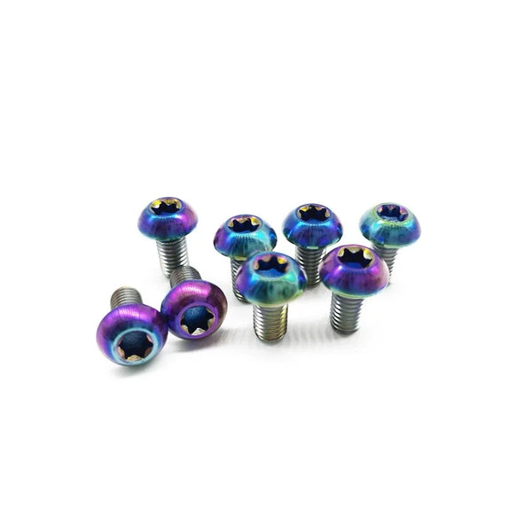 12Pcs Ti Titanium Bolts M5x10 12mm Bicycle Bike Disc Brake Cycle Rotor Screws & Bottle Cage Screw