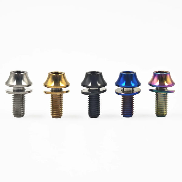 4Pcs M5x12mm Titanium Bolts with Washer for MTB Bike Bottle Cage Screw Titanium Bicyce Hardware