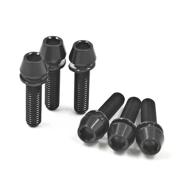 6 Pieces Titanium Bolts Hexagon Socket M5x16 18 20mm Tapered Head Screw for MTB Bike Bicycle Stem Parts