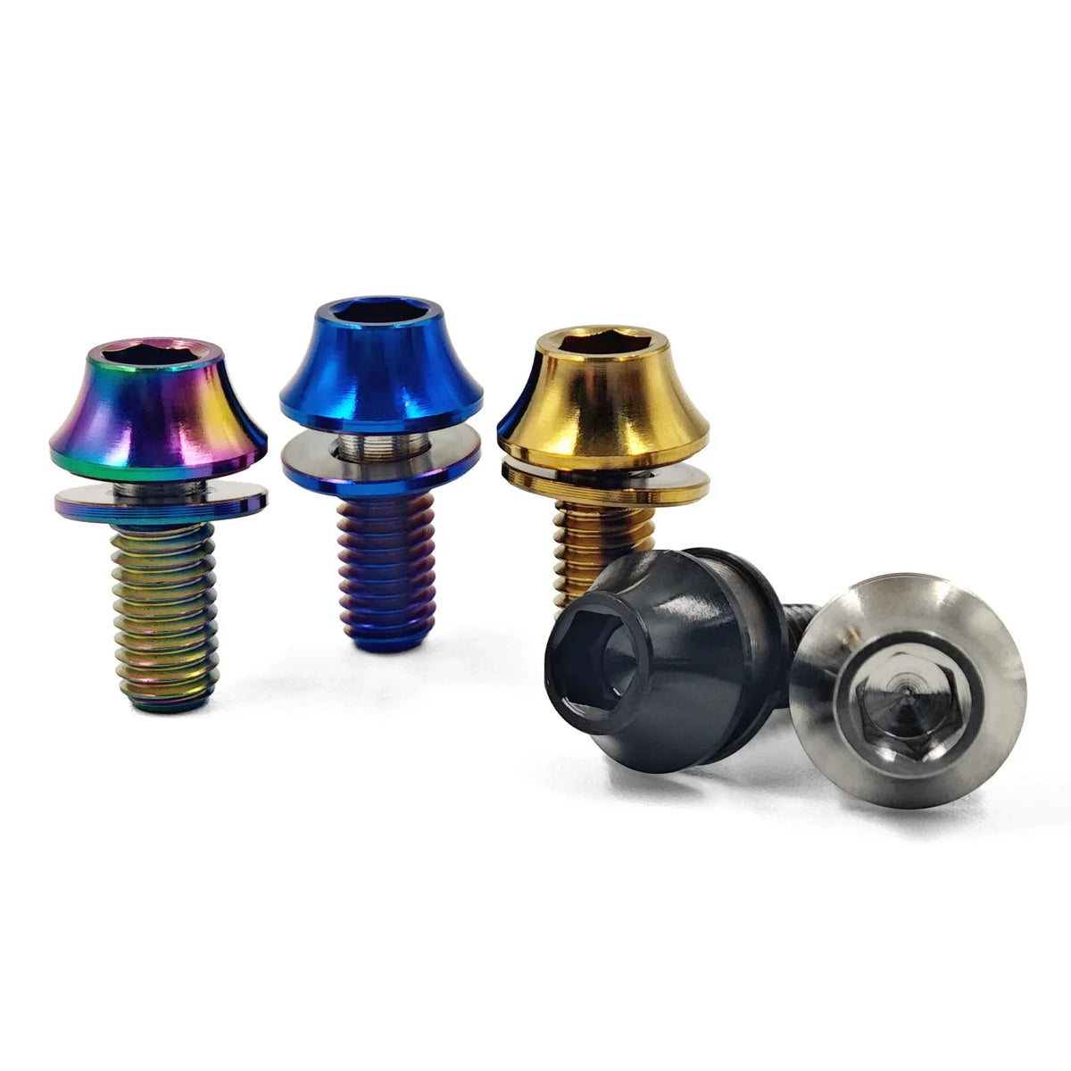 4Pcs M5x12mm Titanium Bolts with Washer for MTB Bike Bottle Cage Screw Titanium Bicyce Hardware