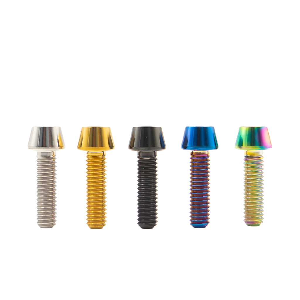 6 Pieces Titanium Bolts Hexagon Socket M5x16 18mm Tapered Head Screw for MTB Bike Bicycle Stem Parts