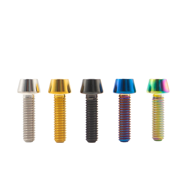 6 Pieces Titanium Bolts Hexagon Socket M5x16 18mm Tapered Head Screw for MTB Bike Bicycle Stem Parts
