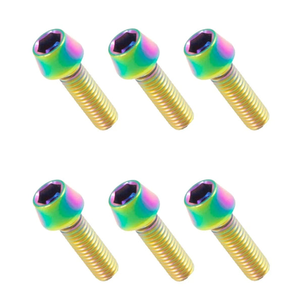 6 Pieces Titanium Bolts Hexagon Socket M5x16 18mm Tapered Head Screw for MTB Bike Bicycle Stem Parts