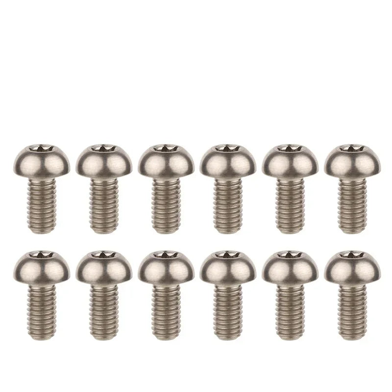 12Pcs Ti Titanium Bolts M5x10 12mm Bicycle Bike Disc Brake Cycle Rotor Screws & Bottle Cage Screw