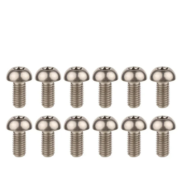 12Pcs Ti Titanium Bolts M5x10 12mm Bicycle Bike Disc Brake Cycle Rotor Screws & Bottle Cage Screw