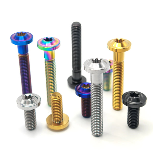 TC4 Grade-5 Titanium Bolts M6 x 10-100mm Pitch 1.0mm for Motorcycle Bike DIY Screws