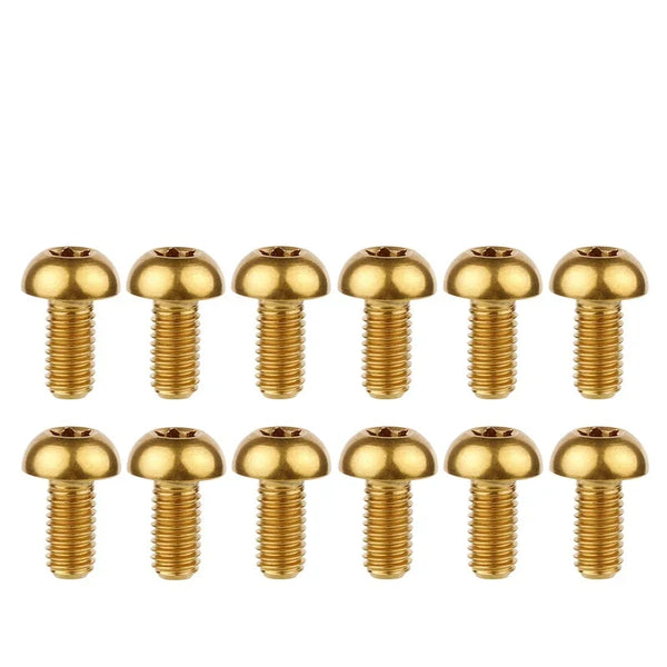 12Pcs Ti Titanium Bolts M5x10 12mm Bicycle Bike Disc Brake Cycle Rotor Screws & Bottle Cage Screw