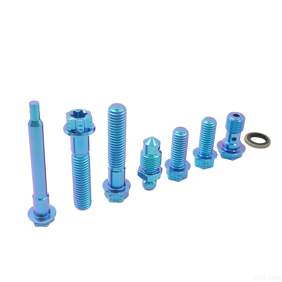 1Set Gr5 Titanium Alloy Bolt Kits for Motorcycle Brembo Brake Caliper Double-Line Bleeder Joint Hollow Caliper Pin