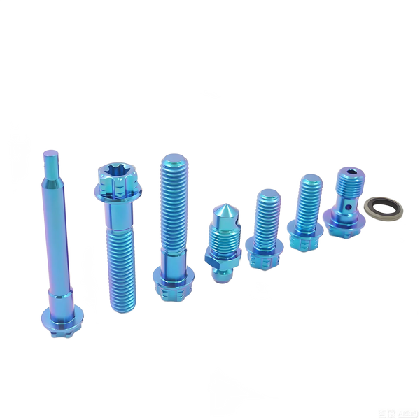 1Set Gr5 Titanium Alloy Bolt Kits for Motorcycle Brembo Brake Caliper Double-Line Bleeder Joint Hollow Caliper Pin