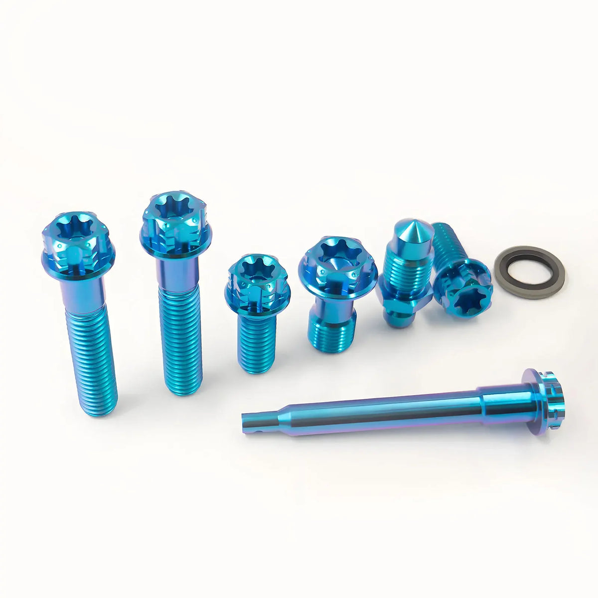 1Set Gr5 Titanium Alloy Bolt Kits for Motorcycle Brembo Brake Caliper Double-Line Bleeder Joint Hollow Caliper Pin