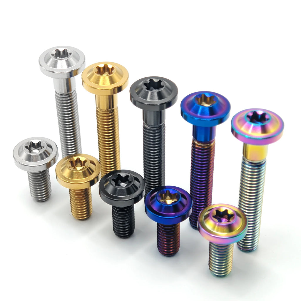 TC4 Grade-5 Titanium Bolts M6 x 10-100mm Pitch 1.0mm for Motorcycle Bike DIY Screws