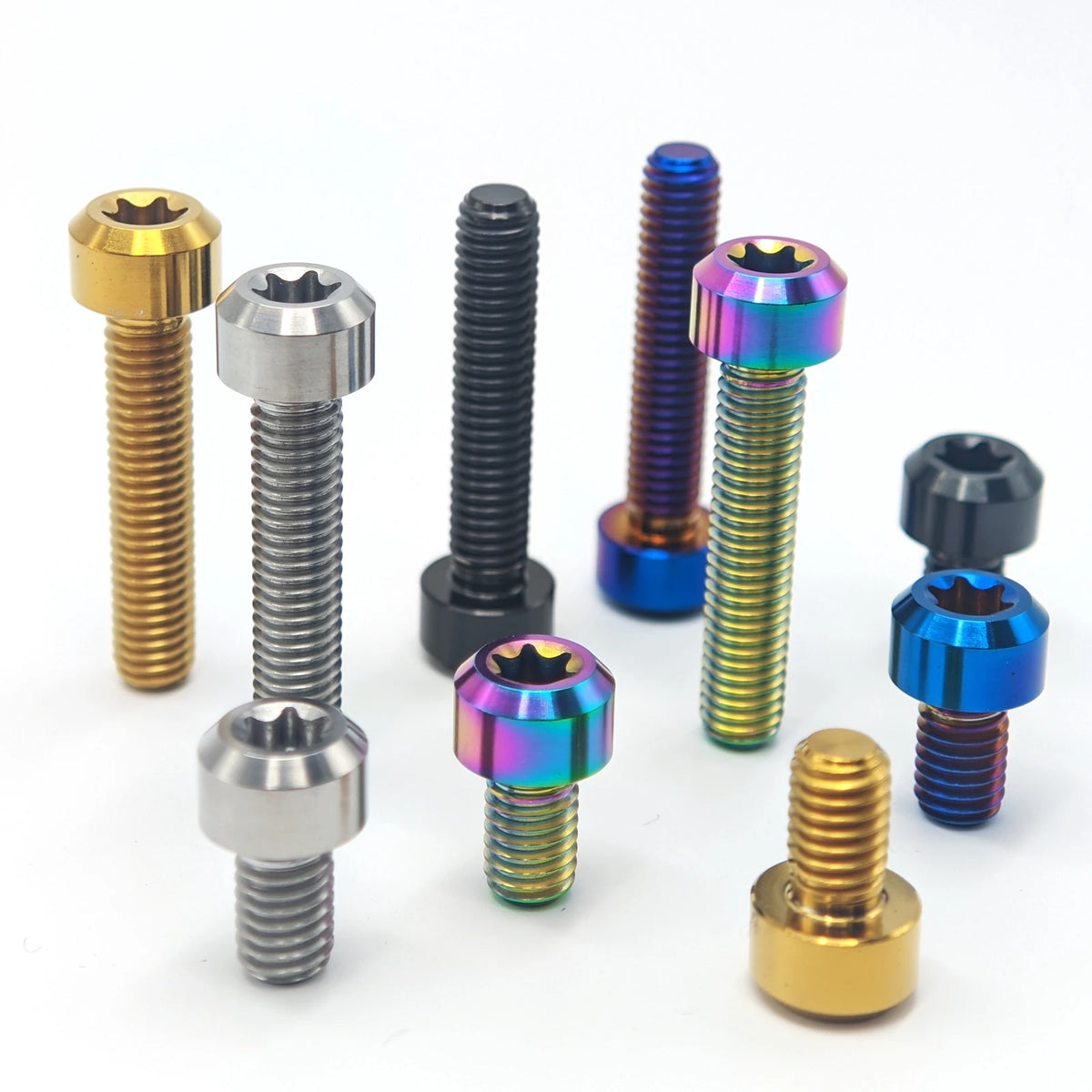 M5 M6 M8 Titanium Bolts, Length 10-50mm Hexagon Socket Torx Drive Screws for MTB Bike Stem / Bicycle Motorcycle