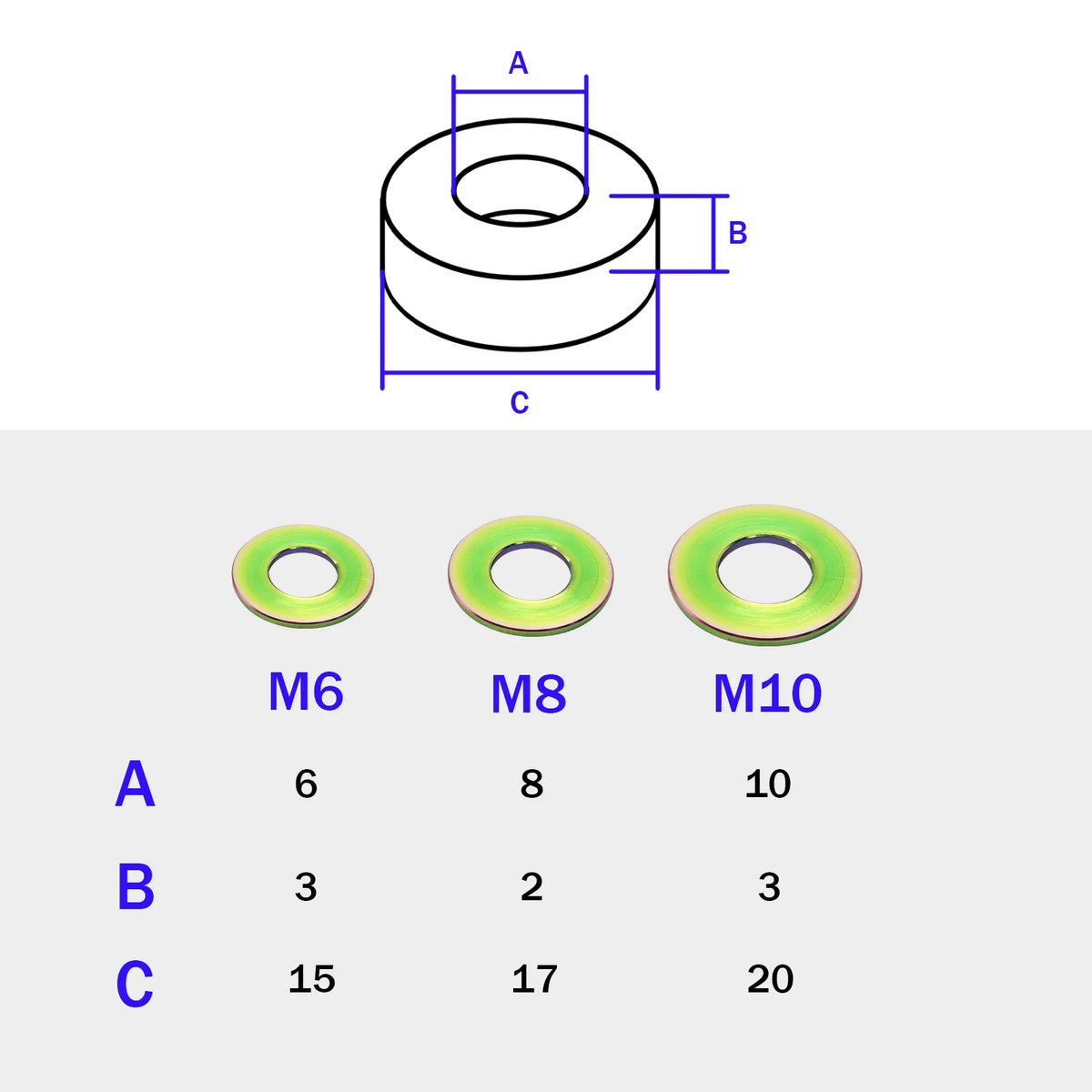 TC4 Titanium Step Washers M6 M8 M10 Lock Washer for Screws Nuts Bolts