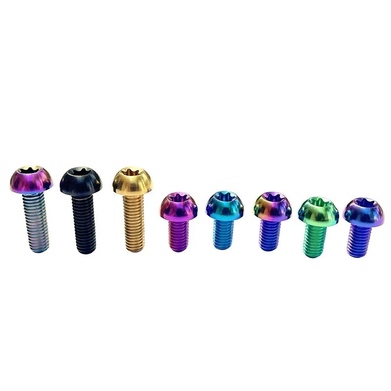 12Pcs Ti Titanium Bolts M5x10 12mm Bicycle Bike Disc Brake Cycle Rotor Screws & Bottle Cage Screw