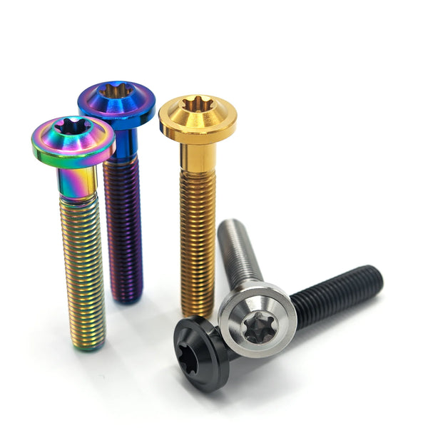 TC4 Grade-5 Titanium Bolts M6 x 10-100mm Pitch 1.0mm for Motorcycle Bike DIY Screws