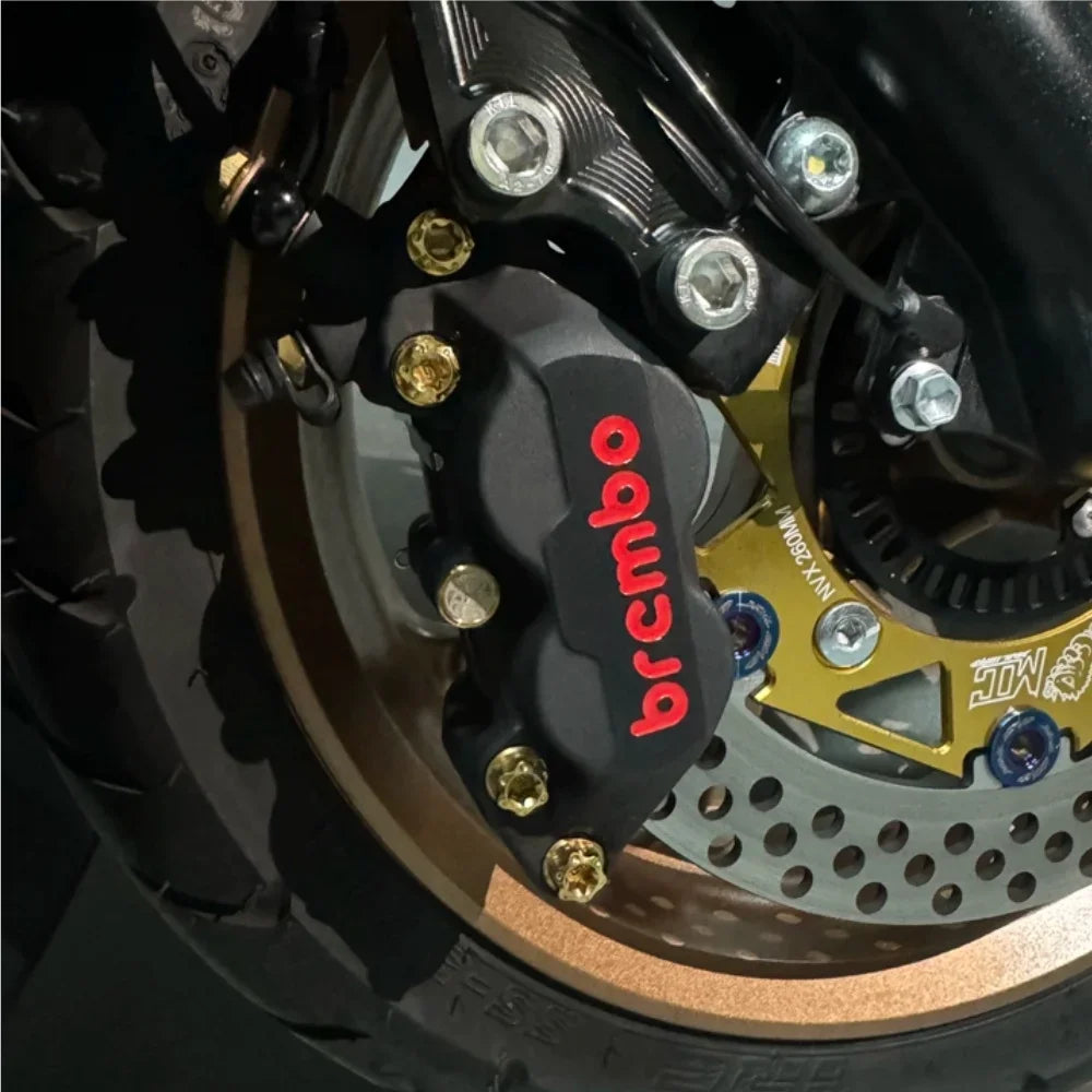 1Set Gr5 Titanium Alloy Bolt Kits for Motorcycle Brembo Brake Caliper Double-Line Bleeder Joint Hollow Caliper Pin
